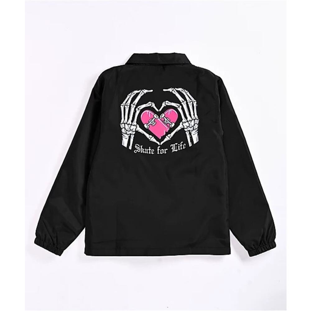 Zumiez Neon Riot Black Skate For Life Coaches Jacket Size Medium